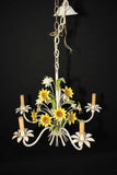 Elegant 1950's Italian tole floral chandelier