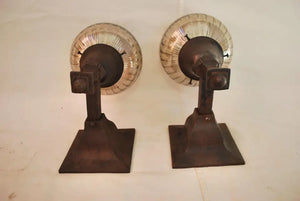 pair of 1920's cast iron outdoor/indoor sconces