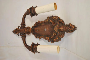 Elegant pair of 1920's copper sconces