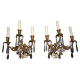 Beautiful and elegant pair of late 19 th Century French bronze sconces