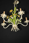 Elegant 1950's Italian tole floral chandelier