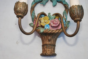 Beautiful pair of 1920's plaster sconces
