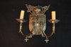 Rare Large Pair of Late 19th Century Solid Brass Sconces