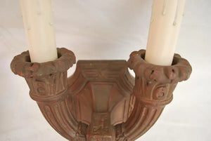 Beautiful and rare pair of 1920's copper sconces