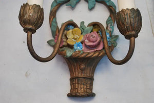 Beautiful pair of 1920's plaster sconces