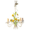 Elegant 1950's Italian tole floral chandelier