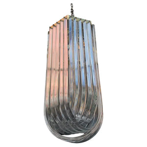 Elegant Large 1970's Lucite Ribbon Light