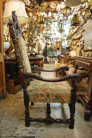 Antique French 19 th century throne chair