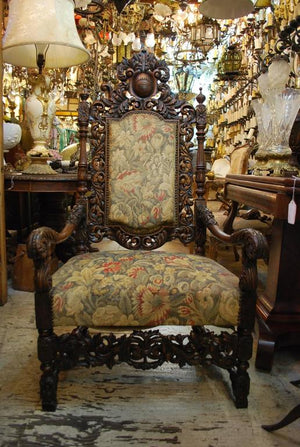 Antique French 19 th century throne chair