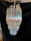 Impressive and Rare Oval Murano Crystal Glass Light Design Venini Style