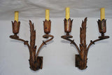 Rare and Large 1930's Wrought Iron Sconces