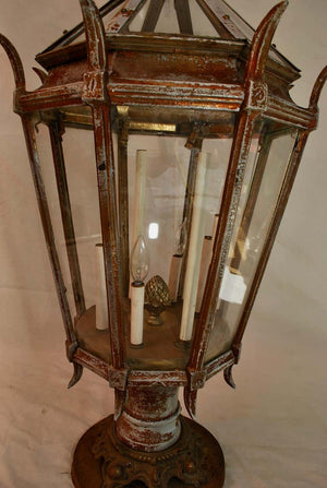 Large 1920s Outdoor Post Light