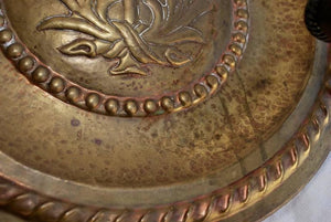 Rare Pair of Large Spanish Brass and Wrought Iron Sconces