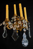 Beautiful Pair of Late 19th Century French Bronze or Crystals Sconces