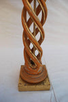 Elegant Carved Wood Helix Table Lamp by Frederick Cooper Studios