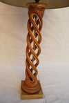 Elegant Carved Wood Helix Table Lamp by Frederick Cooper Studios