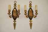 Antique Pair Of French Empire/neo Classical Bronze Sconces
