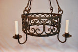 Elegant French 1920s Wrought Iron Chandelier
