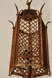 Large 1920's Rustic Wrought Iron Lantern