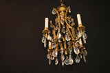 Beautiful and elegant French 1940's small crystals chandelier