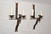 Set of Four Large French 1930 Handmade Wrought Iron Sconces( two are sold )