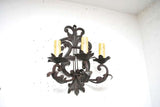 Rare Large Set of Ten French 1940s Wrought Iron Sconces