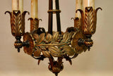 Beautiful Small 1920s Wrought Iron/Brass Chandelier