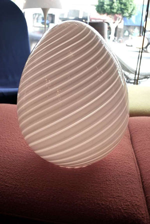 Large antique VETRI Murano Glass Egg Lamp