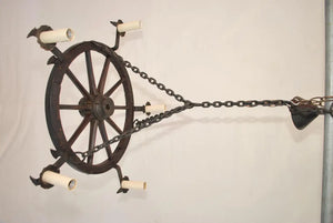 Elegant Late 19th Century Wagon Wheel Chandelier