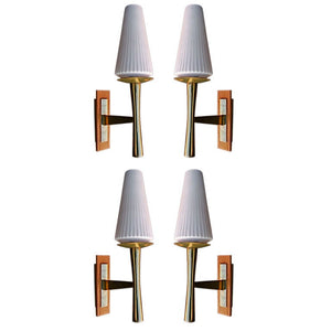 Antique set of four sconces attributed to JACQUES QUINET